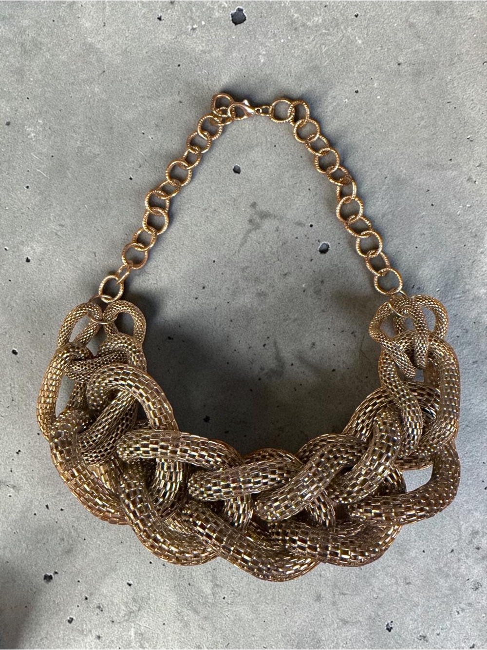 Gold Braided Statement Necklace - Women Jewelry - Picture 4 of 4